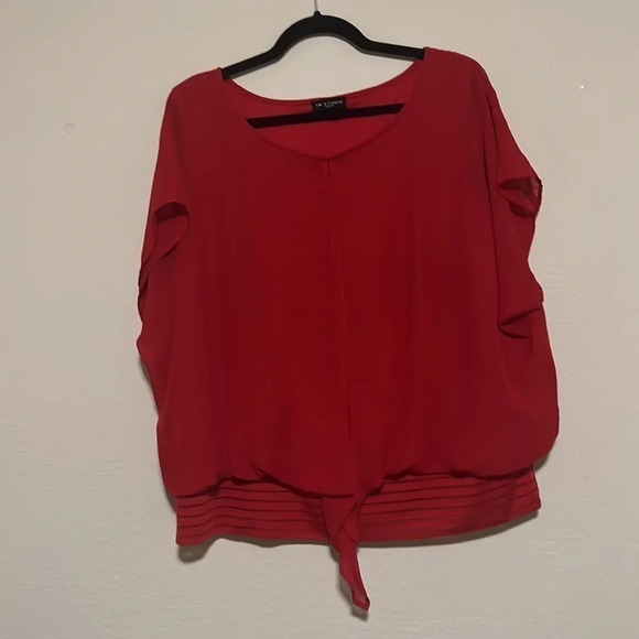 I.N. Studio Red Blouse with sewn in Tank Top Size 1X - Picture 7 of 12